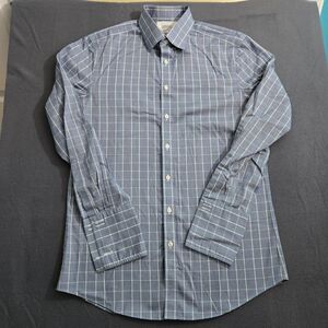 Charles Tyrwhitt Dress Shirt Men 16 35 Blue White Check Slim Fit Non Iron